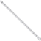 Silver Coffee Bean Link Gents Bracelet