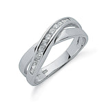 Silver Cross Over CZ Ring 3.5g (£35)