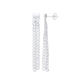 Silver Curb Chains Drop Earrings
