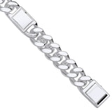 Silver Curb Fancy Gents Bracelet