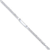 Silver Curb Pave I.d Bracelet