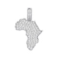 Silver CZ Africa Map Pendant