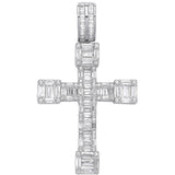 Silver CZ Baguettes Fancy Cross