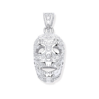 Silver CZ Bones Pendant