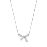Silver CZ Bow Pendant Chain/bracelet