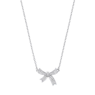 Silver CZ Bow Pendant Chain/bracelet