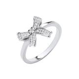 Silver CZ Bow Ring