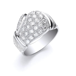 Silver CZ Boxing Glove Gents Ring