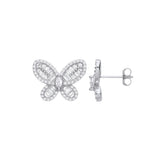 Silver CZ Butterfly Studs 4.4g