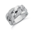 Silver CZ Chain Link Ring