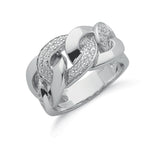 Silver CZ Chain Link Ring