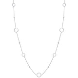 Silver CZ Circle Of Life 36" (91cm) Necklace