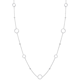 Silver CZ Circle Of Life 36" (91cm) Necklace