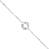 Silver CZ Circle Of Life Ladies Bracelet