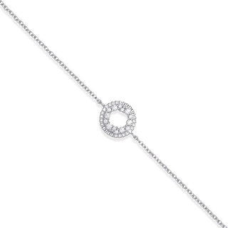 Silver CZ Circle Of Life Ladies Bracelet