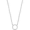 Silver CZ Circle Of Life Pendant 16" Necklace With Extention