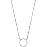 Silver CZ Circle Of Life Pendant 16" Necklace With Extention