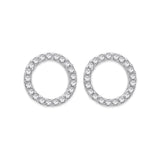 Silver CZ Circle Of Life Stud Earrings