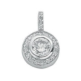 Silver CZ Cluster Drop Pendant 2.2g