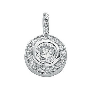 Silver CZ Cluster Drop Pendant 2.2g