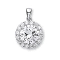 Silver CZ Cluster Drop Pendant 5g