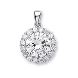 Silver CZ Cluster Drop Pendant 5g