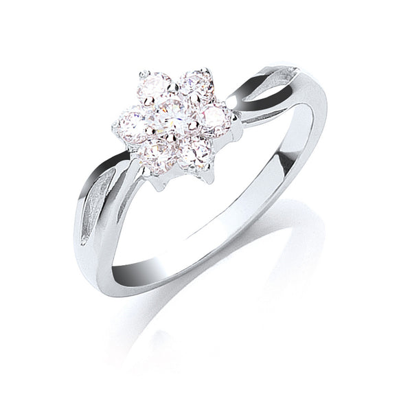 Silver CZ Cluster Ring