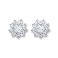 Silver CZ Cluster Stud Earrings 2g