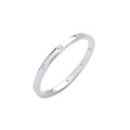 Silver CZ Court Shape 2mm Wedding Band
