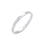 Silver CZ Court Shape 2mm Wedding Band