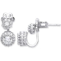 Silver CZ Earrings Stud Cuff Wrap Earrings