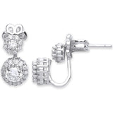 Silver CZ Earrings Stud Cuff Wrap Earrings