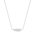 Silver CZ Feather Necklace