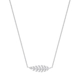 Silver CZ Feather Necklace
