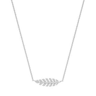 Silver CZ Feather Necklace