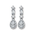 Silver CZ Graduated Teardrop Stud Earrings