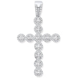 Silver CZ Halo Style Fancy Cross