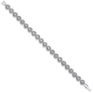 Silver CZ Heart Bracelet