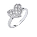 Silver CZ Heart Ring 2.5g