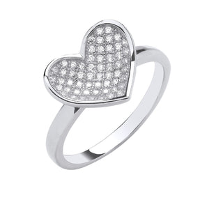Silver CZ Heart Ring 2.5g