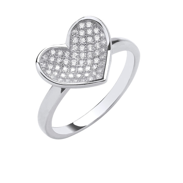 Silver CZ Heart Ring 2.5g