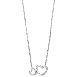 Silver CZ Hearts 16" Necklace