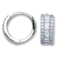 Silver CZ Huggies Earrings 4.8g