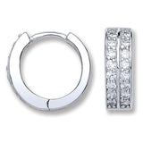 Silver CZ Huggies Earrings 4g