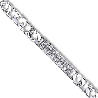 Silver CZ Id Baby 6" Bracelet