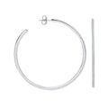 Silver CZ Large Hoop Earrings