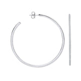 Silver CZ Large Hoop Earrings