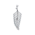 Silver CZ Leaf Drop Pendant
