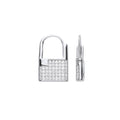 Silver CZ Padlock Drop Earrings