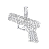 Silver CZ Pistol Pendant